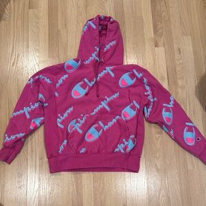 Champion Pink Hoodie with Logo